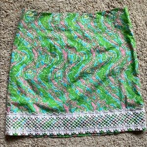 Lily Pulitzer Embroidered Mini Skirt with Crocodile pattern